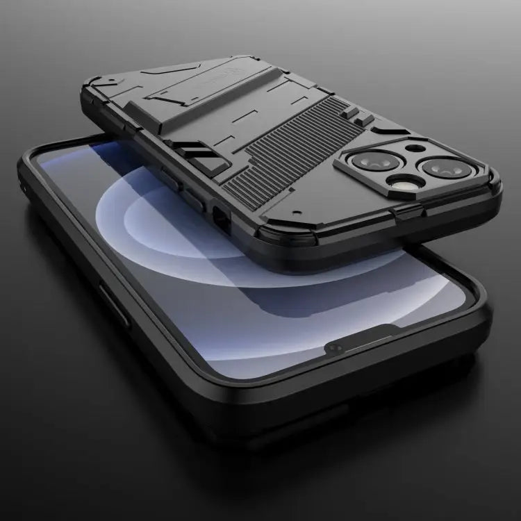 Punk Armor 2 in 1 PC + TPU Phone Case with Invisible Holder For iPhone 13 mini For iPhone 13 For iPhone 13 Pro - Apple