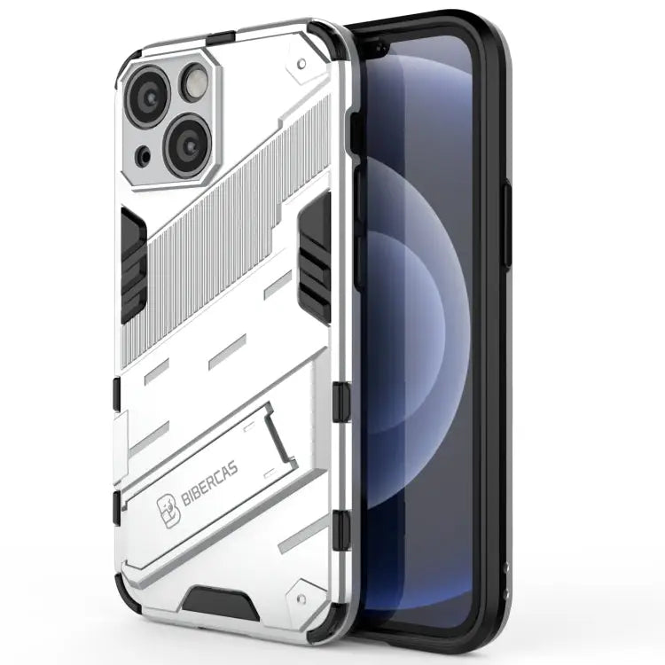 Punk Armor 2 in 1 PC + TPU Phone Case with Invisible Holder For iPhone 13 mini For iPhone 13 For iPhone 13 Pro