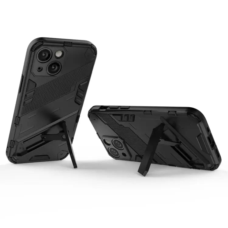 Punk Armor 2 in 1 PC + TPU Phone Case with Invisible Holder For iPhone 13 mini For iPhone 13 For iPhone 13 Pro - Apple