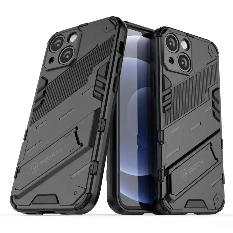 Punk Armor 2 in 1 PC + TPU Phone Case with Invisible Holder For iPhone 13 mini For iPhone 13 For iPhone 13 Pro - Apple