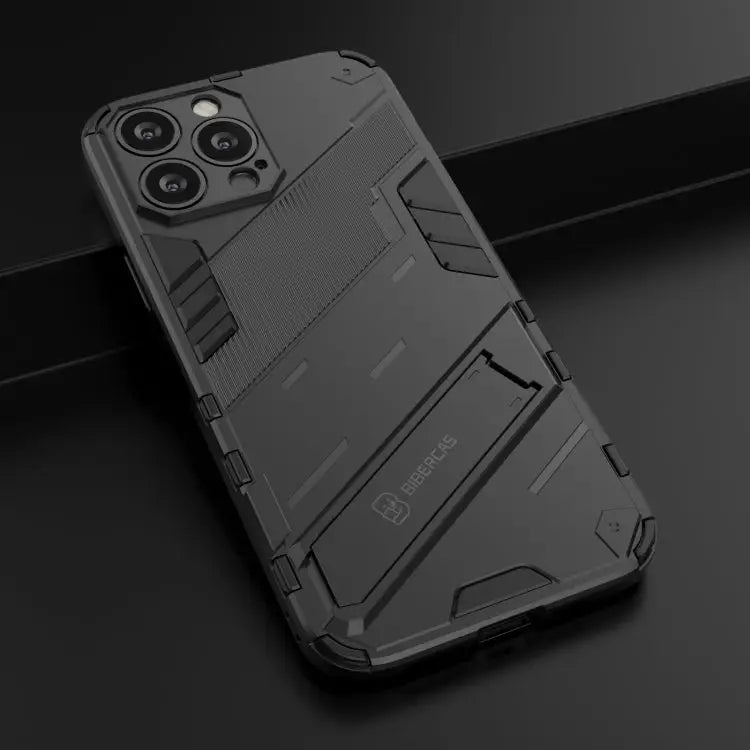 Punk Armor 2 in 1 PC + TPU Phone Case with Invisible Holder For iPhone 13 Pro Max - Apple Accessories