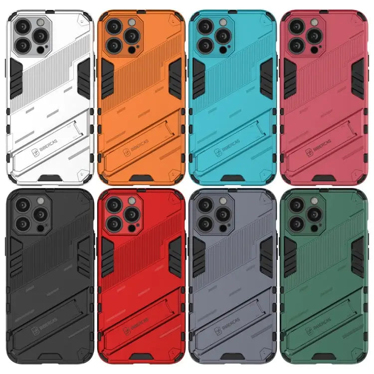 Punk Armor 2 in 1 PC + TPU Phone Case with Invisible Holder For iPhone 13 Pro Max - Apple Accessories