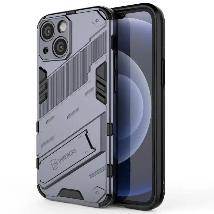 Punk Armor 2 in 1 PC + TPU Phone Case with Invisible Holder For iPhone 13 mini For iPhone 13 For iPhone 13 Pro