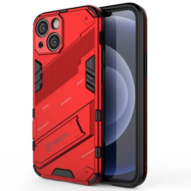 Punk Armor 2 in 1 PC + TPU Phone Case with Invisible Holder For iPhone 13 mini For iPhone 13 For iPhone 13 Pro