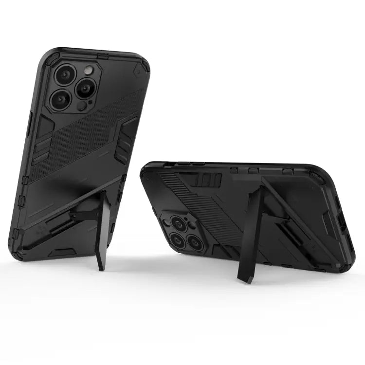 Punk Armor 2 in 1 PC + TPU Phone Case with Invisible Holder For iPhone 13 Pro Max - Apple Accessories