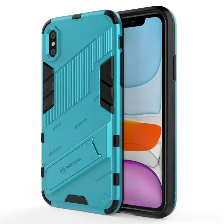 Punk Armor 2 in 1 PC + TPU Shockproof Case with Invisible Holder For iPhone 11 Pro Max For iPhone X / XS For iPhone XR