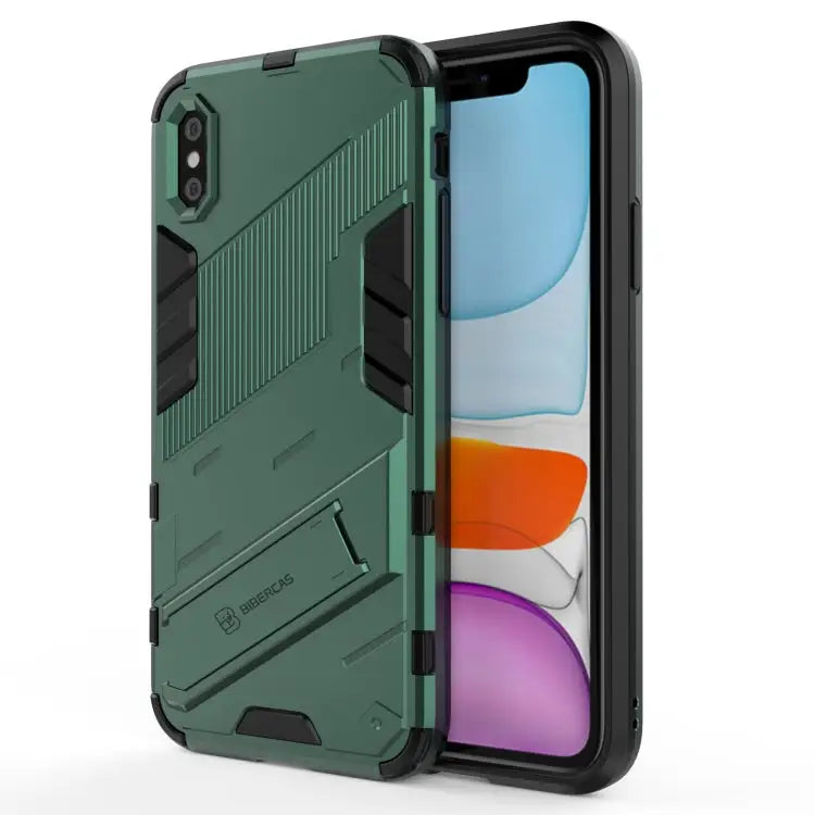 Punk Armor 2 in 1 PC + TPU Shockproof Case with Invisible Holder For iPhone 11 Pro Max For iPhone X / XS For iPhone XR