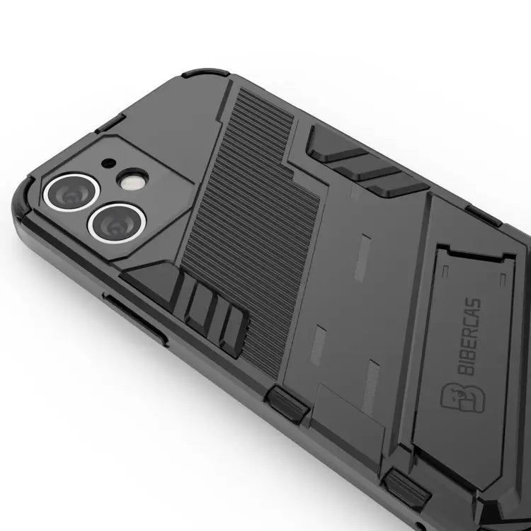 Punk Armor 2 in 1 PC + TPU Shockproof Case with Invisible Holder For iPhone 12 mini For iPhone 12 For iPhone 12 Pro