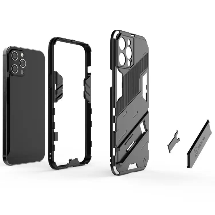 Punk Armor 2 in 1 PC + TPU Shockproof Case with Invisible Holder For iPhone 12 Pro Max For iPhone 11 Pro For iPhone 11
