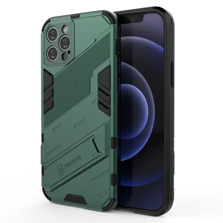 Punk Armor 2 in 1 PC + TPU Shockproof Case with Invisible Holder For iPhone 12 mini For iPhone 12 For iPhone 12 Pro