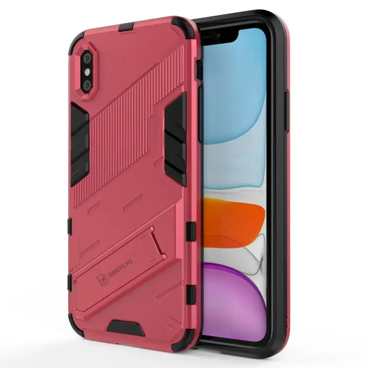Punk Armor 2 in 1 PC + TPU Shockproof Case with Invisible Holder For iPhone 11 Pro Max For iPhone X / XS For iPhone XR