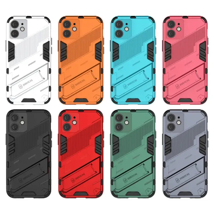 Punk Armor 2 in 1 PC + TPU Shockproof Case with Invisible Holder For iPhone 12 mini For iPhone 12 For iPhone 12 Pro