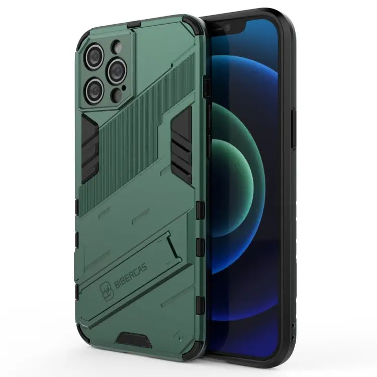 Punk Armor 2 in 1 PC + TPU Shockproof Case with Invisible Holder For iPhone 12 Pro Max For iPhone 11 Pro For iPhone 11