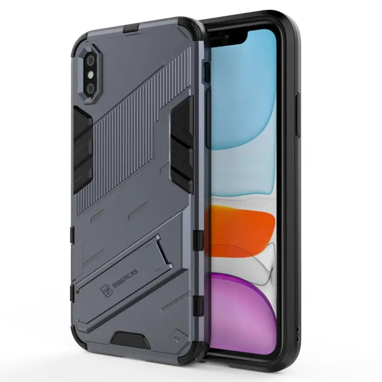 Punk Armor 2 in 1 PC + TPU Shockproof Case with Invisible Holder For iPhone 11 Pro Max For iPhone X / XS For iPhone XR