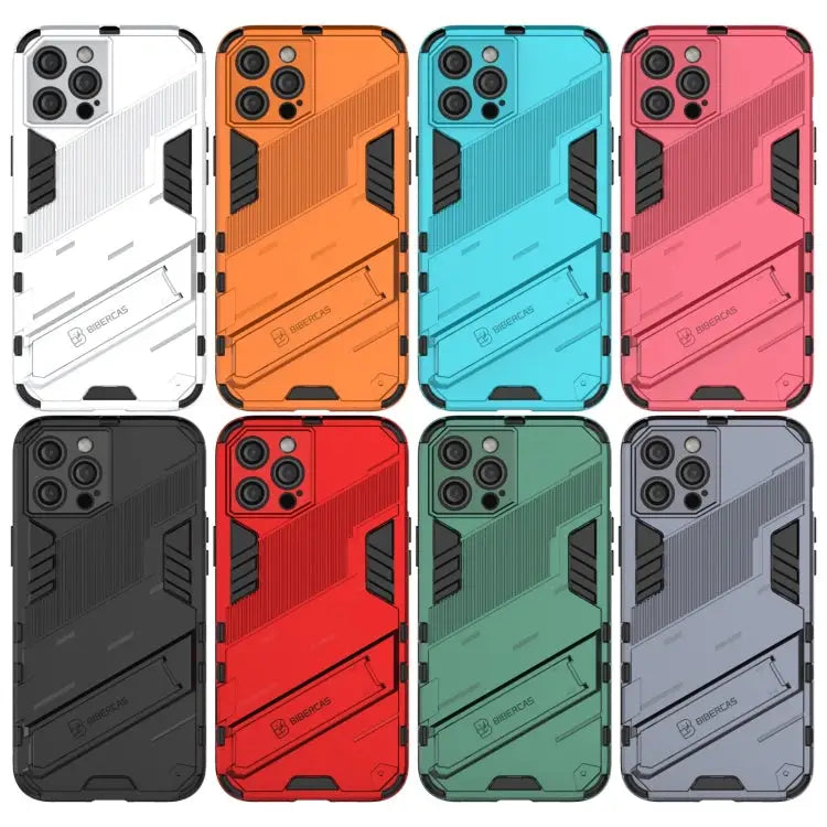 Punk Armor 2 in 1 PC + TPU Shockproof Case with Invisible Holder For iPhone 12 Pro Max For iPhone 11 Pro For iPhone 11
