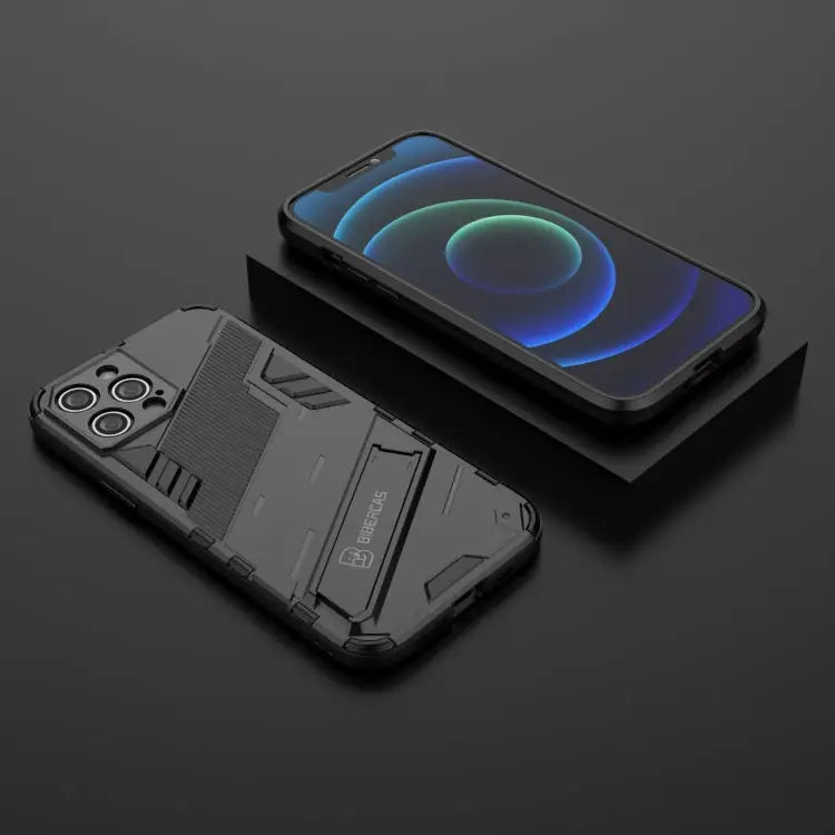Punk Armor 2 in 1 PC + TPU Shockproof Case with Invisible Holder For iPhone 12 Pro Max For iPhone 11 Pro For iPhone 11