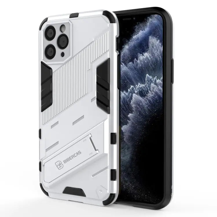 Punk Armor 2 in 1 PC + TPU Shockproof Case with Invisible Holder For iPhone 12 Pro Max For iPhone 11 Pro For iPhone 11