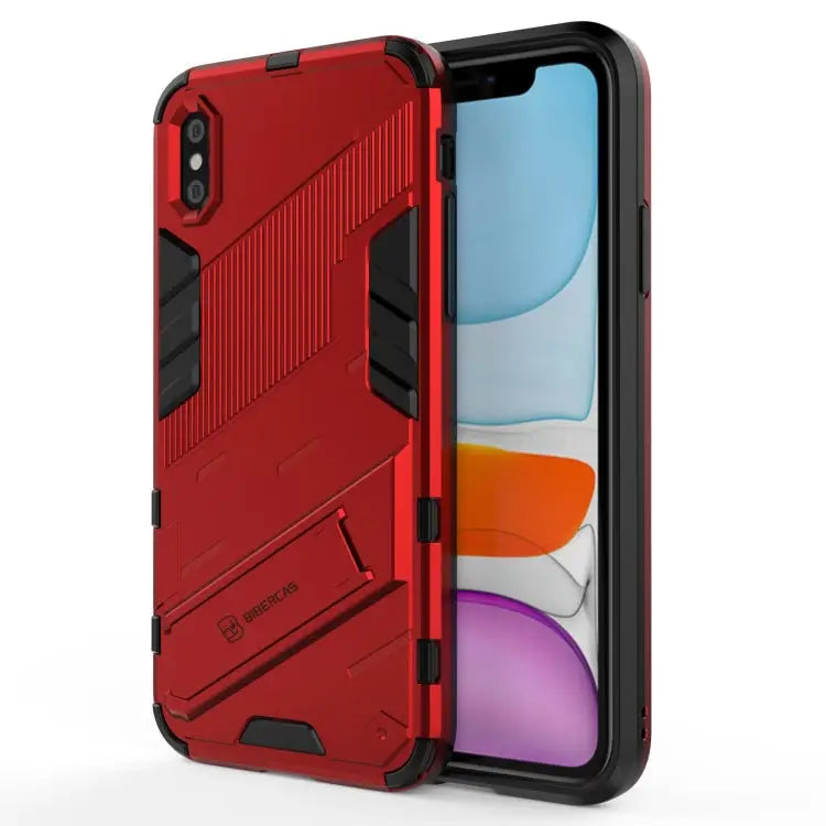Punk Armor 2 in 1 PC + TPU Shockproof Case with Invisible Holder For iPhone 11 Pro Max For iPhone X / XS For iPhone XR