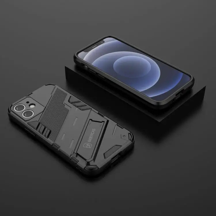 Punk Armor 2 in 1 PC + TPU Shockproof Case with Invisible Holder For iPhone 12 mini For iPhone 12 For iPhone 12 Pro