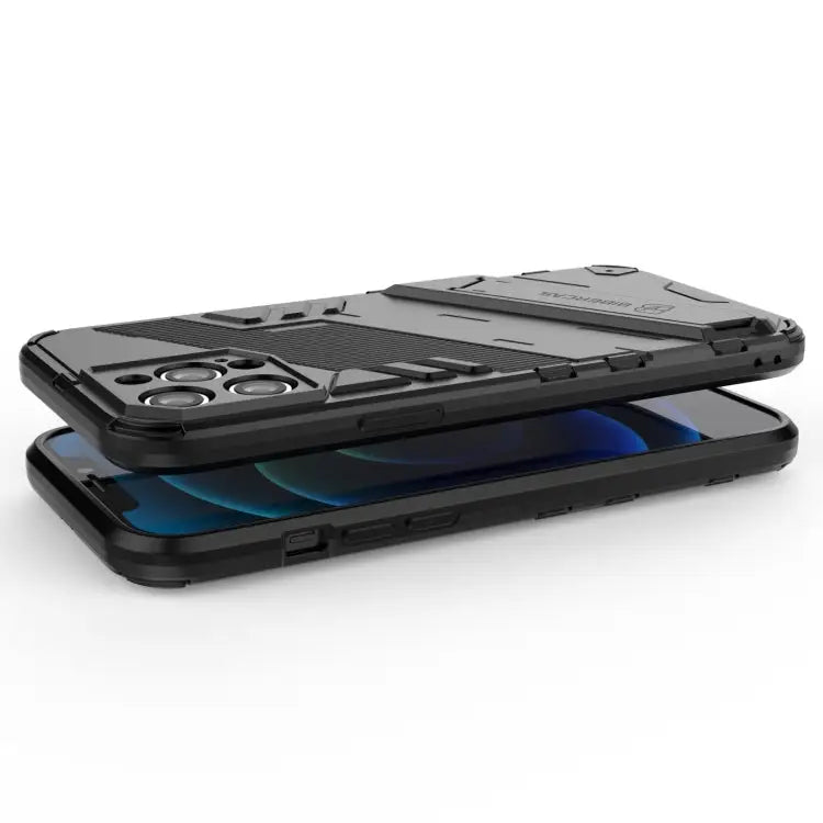 Punk Armor 2 in 1 PC + TPU Shockproof Case with Invisible Holder For iPhone 12 Pro Max For iPhone 11 Pro For iPhone 11