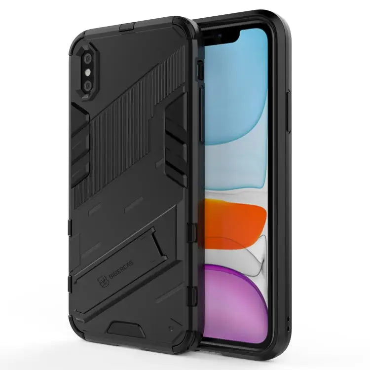 Punk Armor 2 in 1 PC + TPU Shockproof Case with Invisible Holder For iPhone 11 Pro Max For iPhone X / XS For iPhone XR