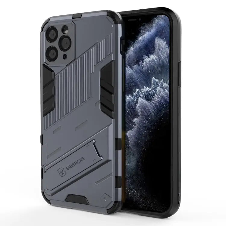 Punk Armor 2 in 1 PC + TPU Shockproof Case with Invisible Holder For iPhone 12 Pro Max For iPhone 11 Pro For iPhone 11