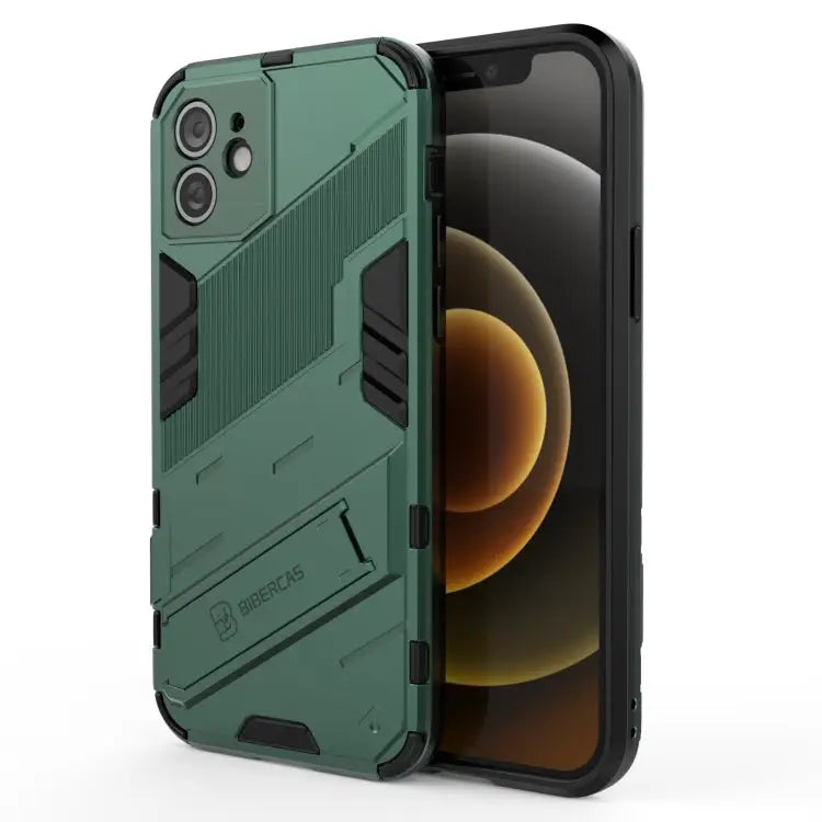 Punk Armor 2 in 1 PC + TPU Shockproof Case with Invisible Holder For iPhone 12 mini For iPhone 12 For iPhone 12 Pro
