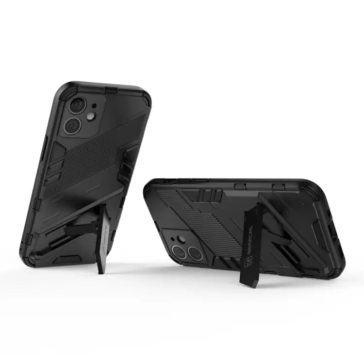 Punk Armor 2 in 1 PC + TPU Shockproof Case with Invisible Holder For iPhone 12 mini For iPhone 12 For iPhone 12 Pro