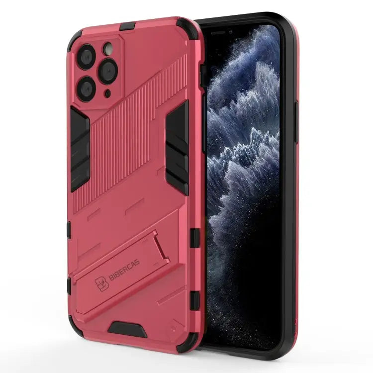 Punk Armor 2 in 1 PC + TPU Shockproof Case with Invisible Holder For iPhone 12 Pro Max For iPhone 11 Pro For iPhone 11