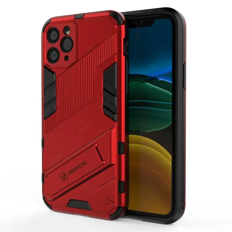Punk Armor 2 in 1 PC + TPU Shockproof Case with Invisible Holder For iPhone 12 Pro Max For iPhone 11 Pro For iPhone 11