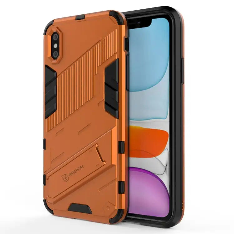 Punk Armor 2 in 1 PC + TPU Shockproof Case with Invisible Holder For iPhone 11 Pro Max For iPhone X / XS For iPhone XR