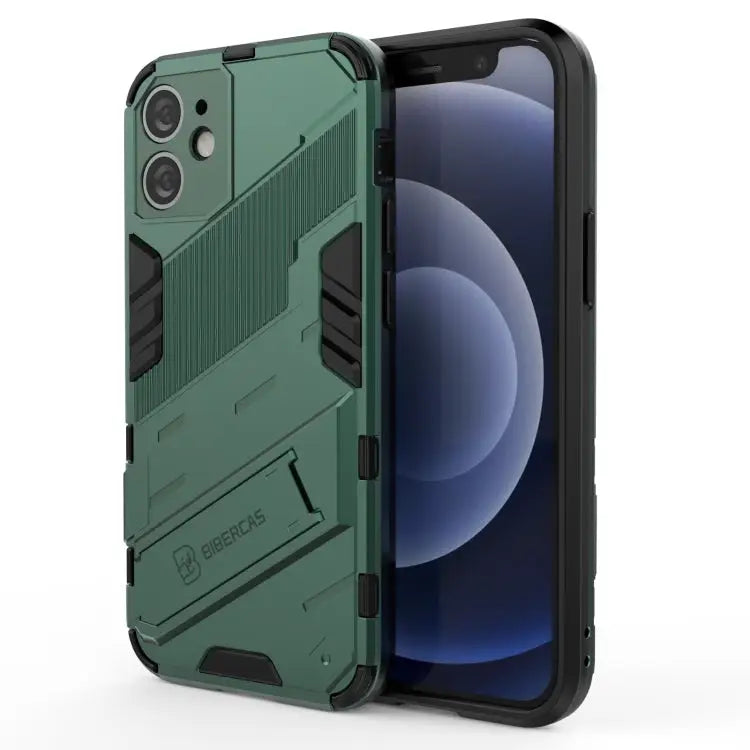 Punk Armor 2 in 1 PC + TPU Shockproof Case with Invisible Holder For iPhone 12 mini For iPhone 12 For iPhone 12 Pro