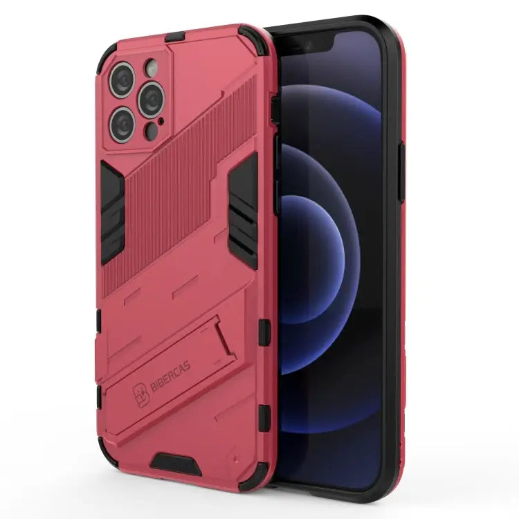 Punk Armor 2 in 1 PC + TPU Shockproof Case with Invisible Holder For iPhone 12 mini For iPhone 12 For iPhone 12 Pro