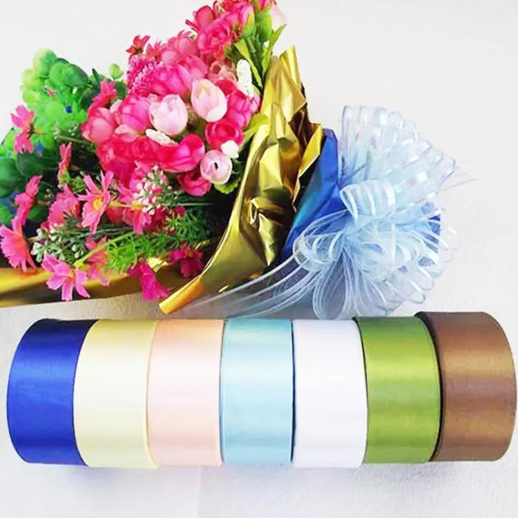 Pure Color DIY Manual Bowknot Gift Bouquet Ribbons Flowers Packaging Ribands Size: 4.0cm*20m Size: 4.0cmx20m - Size: