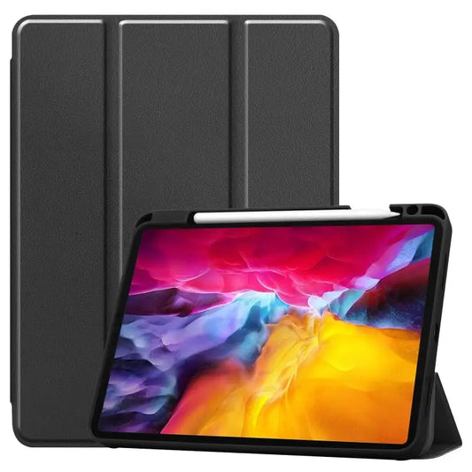 Pure Color Horizontal Flip TPU + PU Leather Case with Three-folding Holder & Sleep / Wake-up Function & Pen Slot