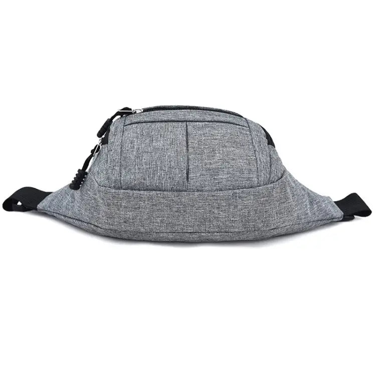 Pure Color Multi-function Casual Pockets Waterproof Chest Bag Waist Sport Bag - Black