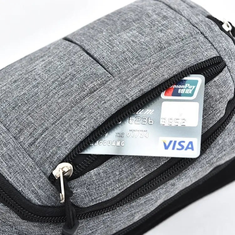 Pure Color Multi-function Casual Pockets Waterproof Chest Bag Waist Sport Bag - Black