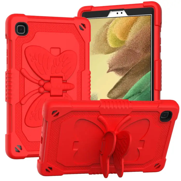 Pure Color PC + Silicone Anti-drop Protective Case with Butterfly Shape Holder & Pen Slot For Samsung Galaxy Tab A7