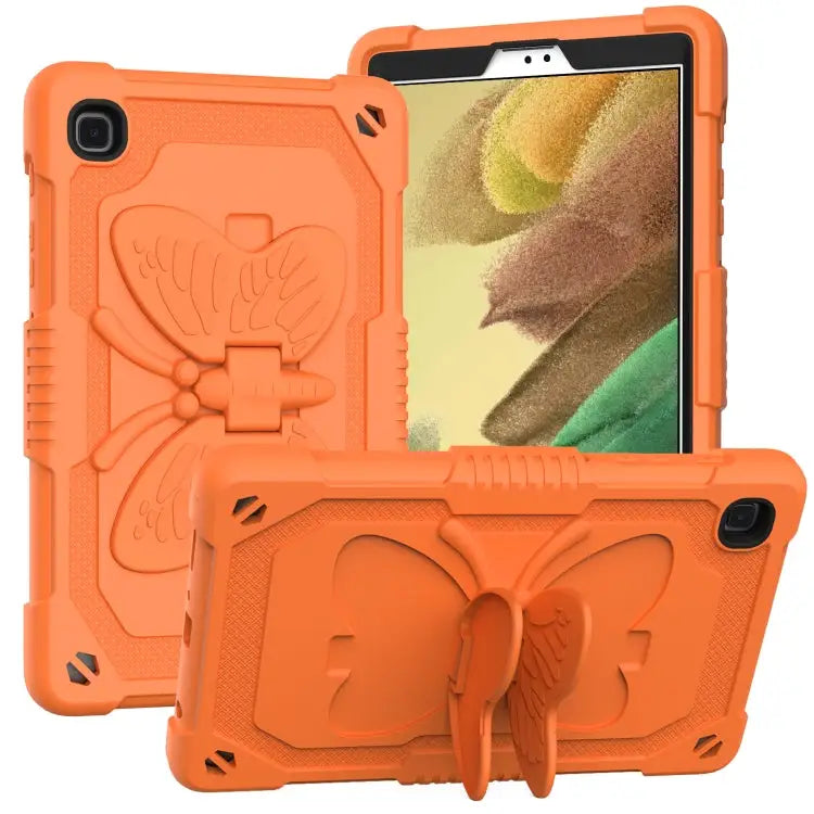 Pure Color PC + Silicone Anti-drop Protective Case with Butterfly Shape Holder & Pen Slot For Samsung Galaxy Tab A7