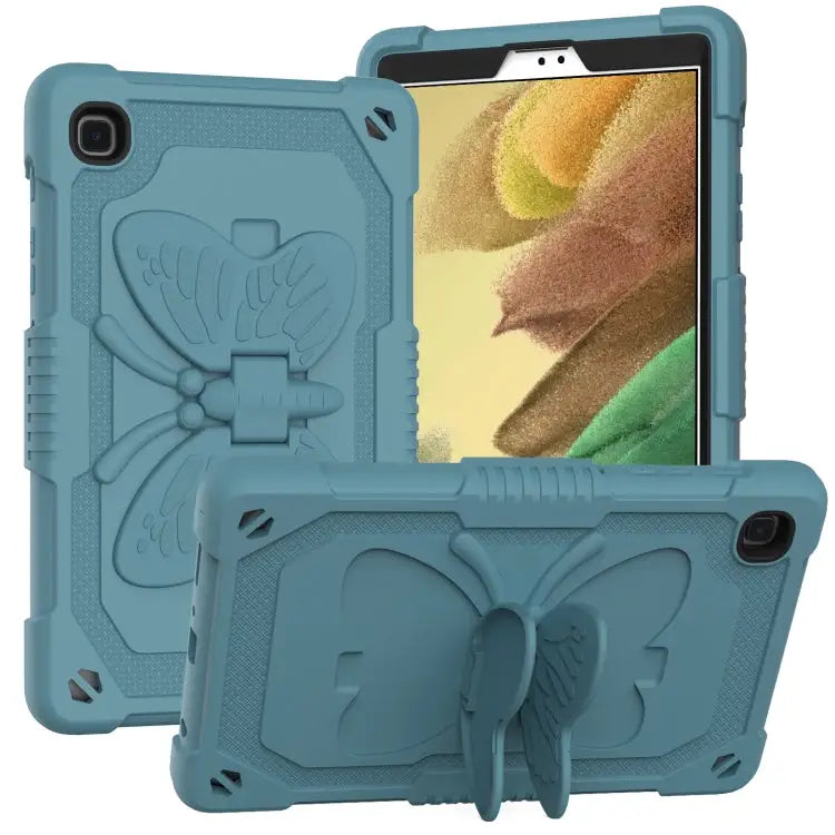 Pure Color PC + Silicone Anti-drop Protective Case with Butterfly Shape Holder & Pen Slot For Samsung Galaxy Tab A7