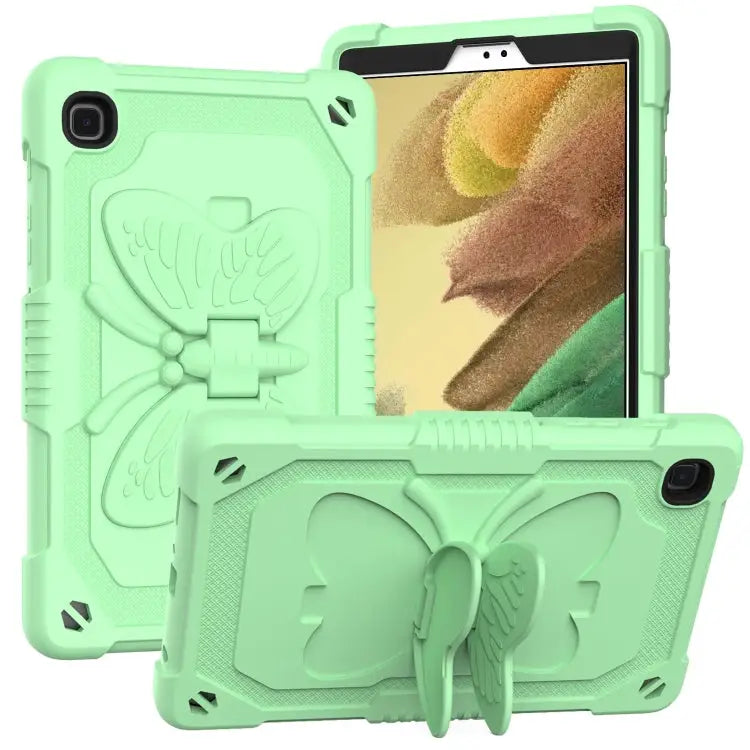 Pure Color PC + Silicone Anti-drop Protective Case with Butterfly Shape Holder & Pen Slot For Samsung Galaxy Tab A7