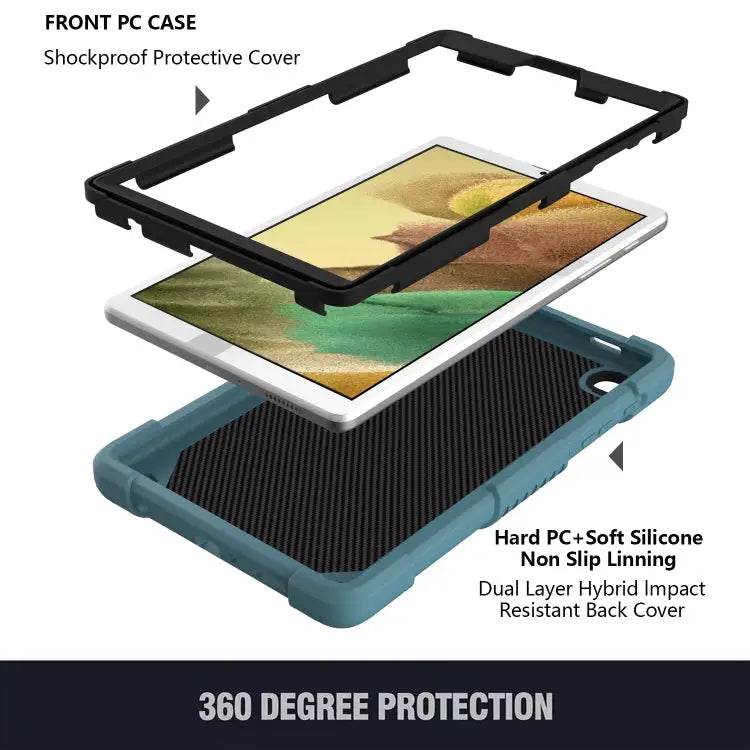Pure Color PC + Silicone Anti-drop Protective Case with Butterfly Shape Holder & Pen Slot For Samsung Galaxy Tab A7