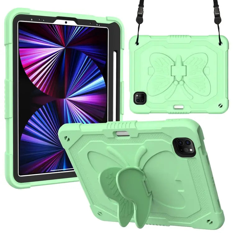 Pure Color PC + Silicone Anti-drop Tablet Tablet Case with Butterfly Holder & Pen Slot For iPad Pro 11 2018 & 2020 &
