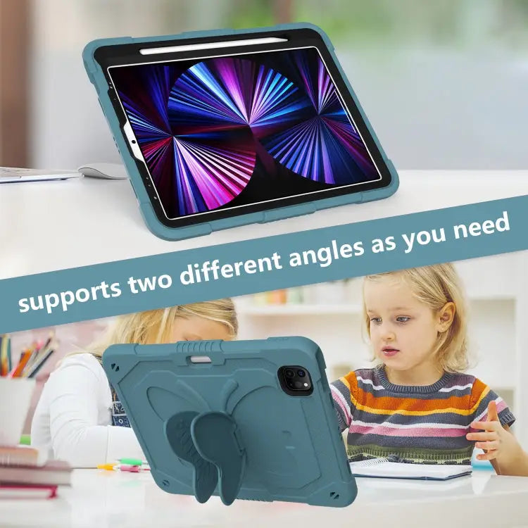 Pure Color PC + Silicone Anti-drop Tablet Tablet Case with Butterfly Holder & Pen Slot For iPad Pro 11 2018 & 2020 &