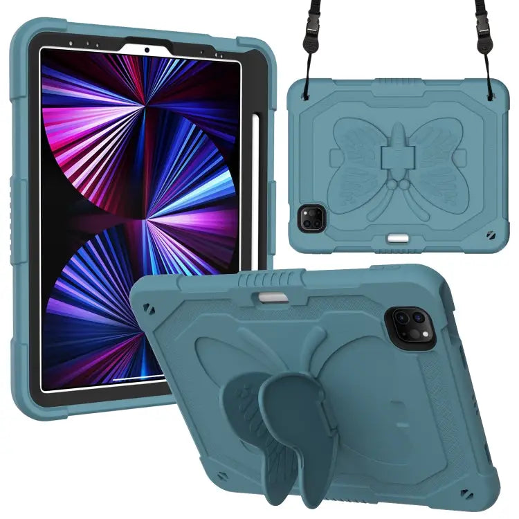 Pure Color PC + Silicone Anti-drop Tablet Tablet Case with Butterfly Holder & Pen Slot For iPad Pro 11 2018 & 2020 &