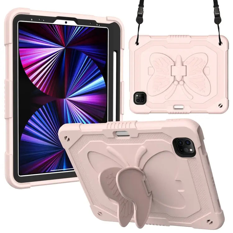 Pure Color PC + Silicone Anti-drop Tablet Tablet Case with Butterfly Holder & Pen Slot For iPad Pro 11 2018 & 2020 &
