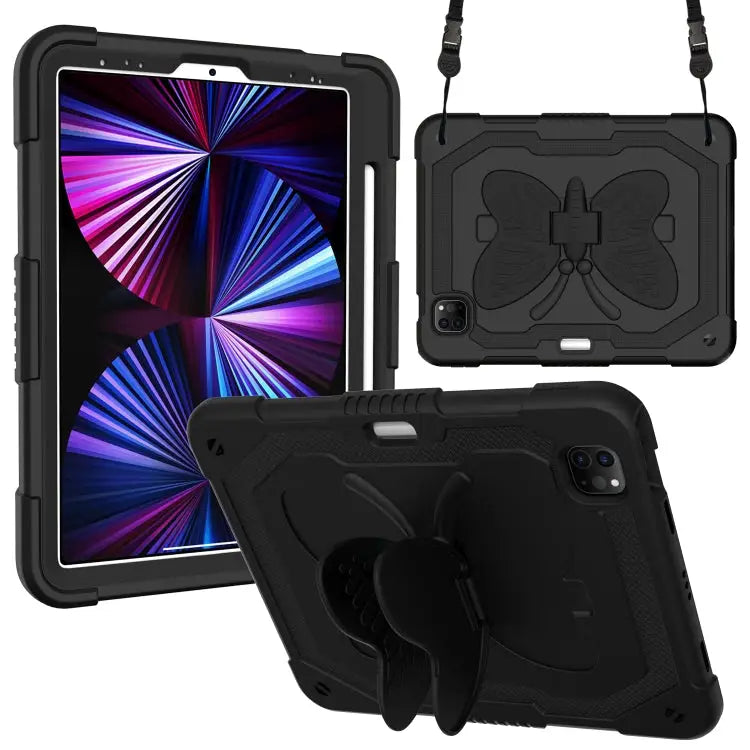 Pure Color PC + Silicone Anti-drop Tablet Tablet Case with Butterfly Holder & Pen Slot For iPad Pro 11 2018 & 2020 &