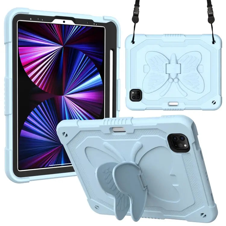 Pure Color PC + Silicone Anti-drop Tablet Tablet Case with Butterfly Holder & Pen Slot For iPad Pro 11 2018 & 2020 &
