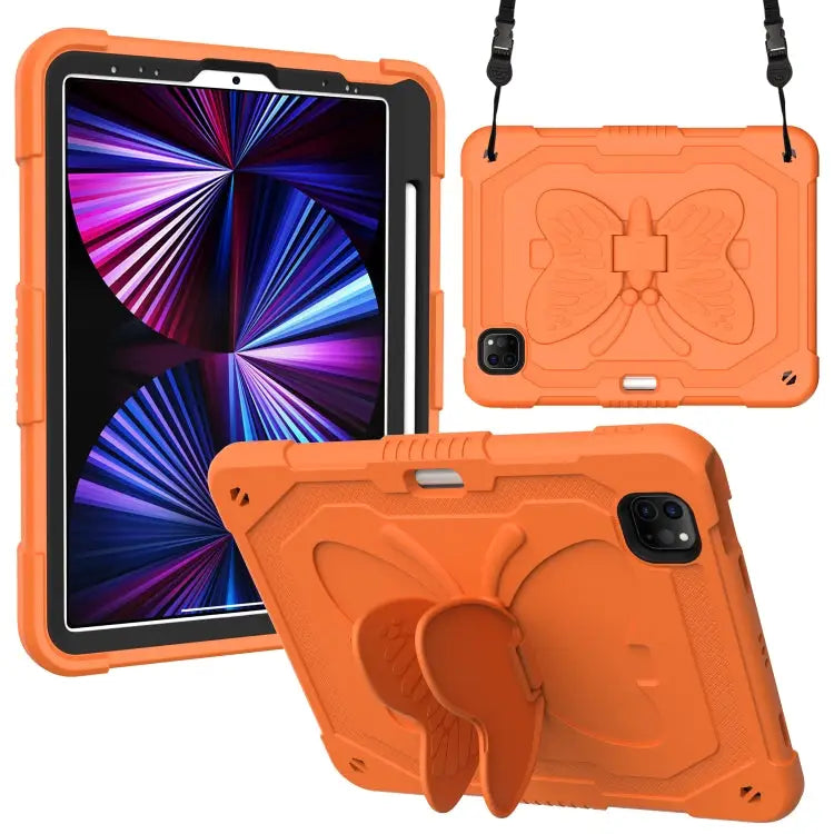Pure Color PC + Silicone Anti-drop Tablet Tablet Case with Butterfly Holder & Pen Slot For iPad Pro 11 2018 & 2020 &