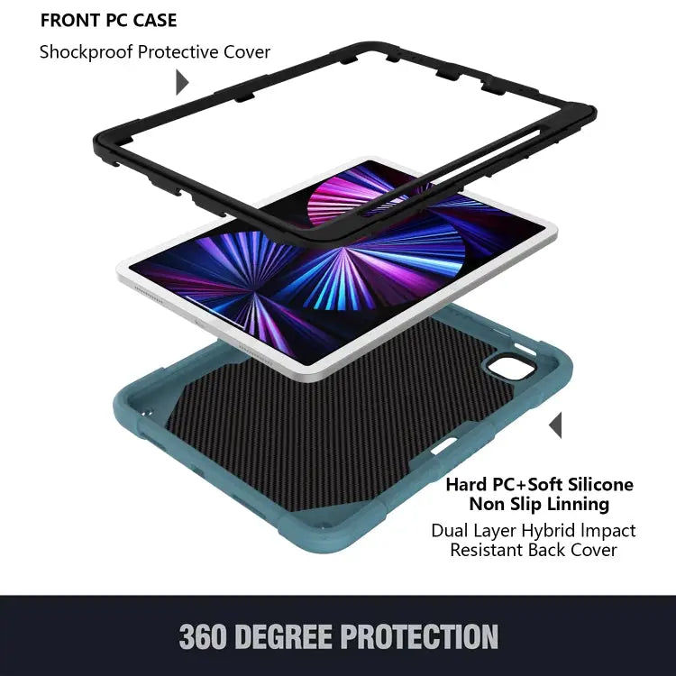 Pure Color PC + Silicone Anti-drop Tablet Tablet Case with Butterfly Holder & Pen Slot For iPad Pro 11 2018 & 2020 &